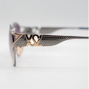 YSL Vintage Gradient Silver and Gold Oval Sunglasses